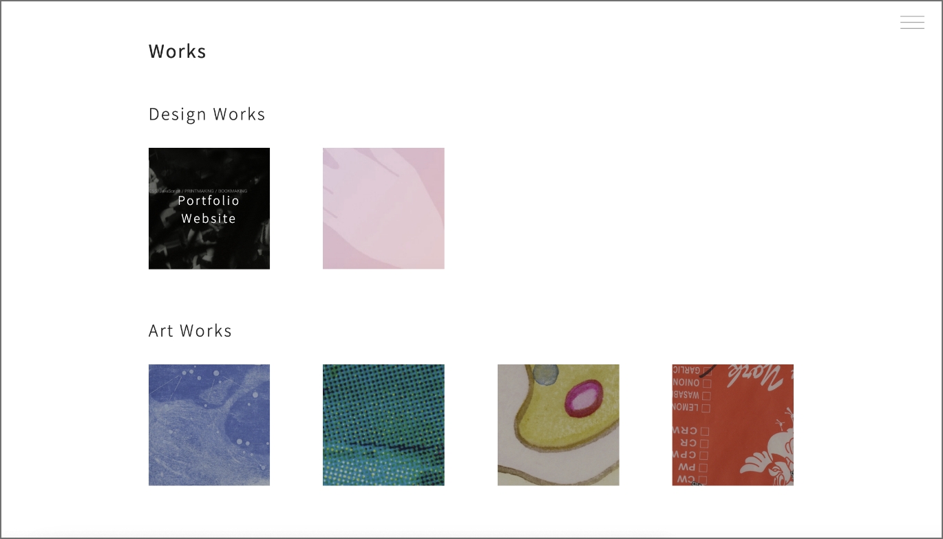 パソコンでのメニューブロック表示
